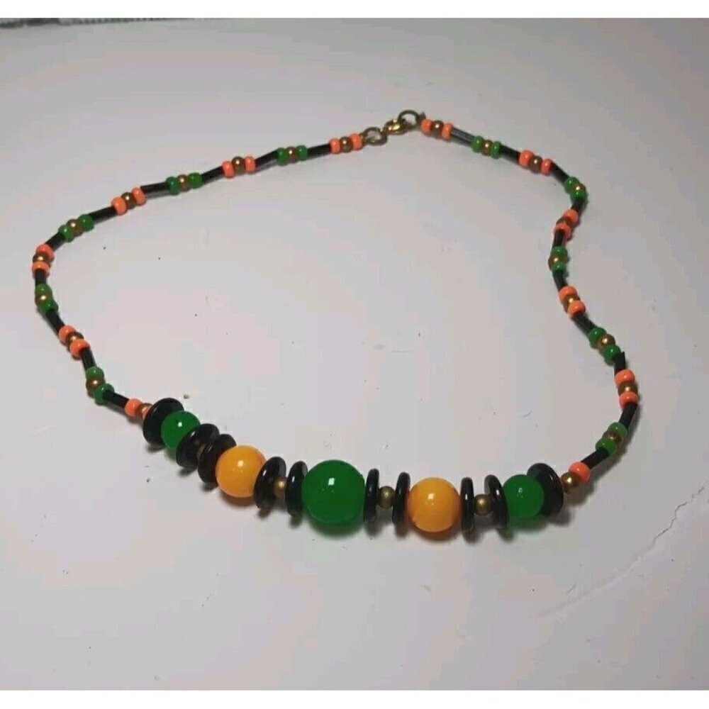 Marley Rasta Jamaican Rastafarian Colorful Chunky Beaded Choker Necklace